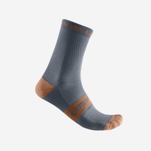 Calcetines Castelli SUPERLEGGERA T 12 Hombre Gris Claro Azules Marrones | 361048-ZTR