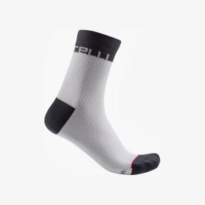 Calcetines Castelli VELOCISSIMA 12 Mujer Blancas Gris Oscuro | 680497-VXK