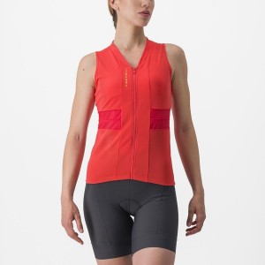 Camiseta Castelli ANIMA 4 SLEEVELESS Mujer Naranjas | 907258-XBY