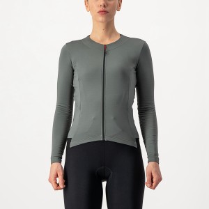 Camiseta Castelli FLY LS W Mujer Gris | 026379-EDG