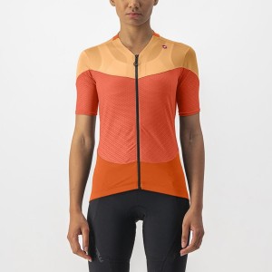 Camiseta Castelli GRADIENT COLOR BLOCK Mujer Rojas Oscuro Naranjas Naranjas | 463890-TKF