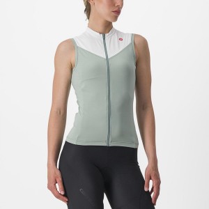 Camiseta Castelli SOLARIS SLEEVELESS Mujer Verde Blancas | 146825-CJA