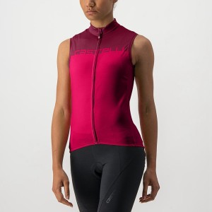 Camiseta Castelli VELOCISSIMA SLEEVELESS Mujer Rojas Burdeos | 930652-LRB