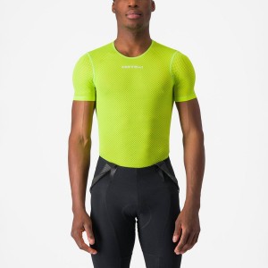 Capa Base Castelli PRO MESH 2.0 SHORT SLEEVE Hombre Verde Claro | 816924-WIG