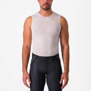 Capa Base Castelli PRO MESH 2.0 SLEEVELESS Hombre Blancas | 965120-FIB