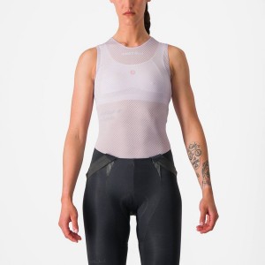 Capa Base Castelli PRO MESH W SLEEVELESS Mujer Moradas Blancas | 670415-YPL