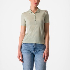 Casual Castelli MERINO W POLO Mujer Verde | 093872-GNX