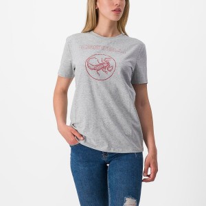 Casual Castelli PEDALARE TEE Mujer Kaki Gris | 073489-BHR