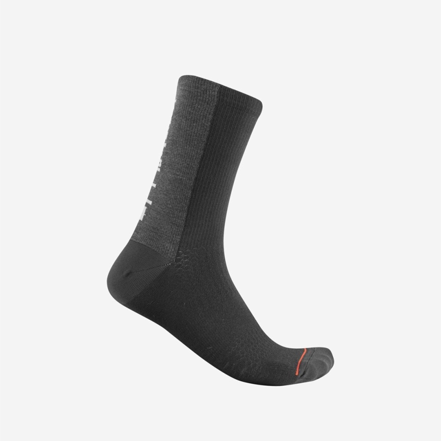 Calcetines Castelli BANDITO WOOL 18 Hombre Negras | 812475-NLS