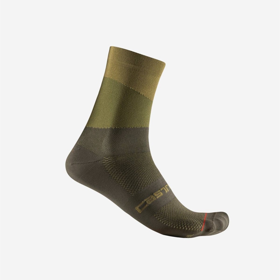 Calcetines Castelli ORIZZONTE 15 Hombre Verde Oliva Verde Oscuro | 170854-ROY