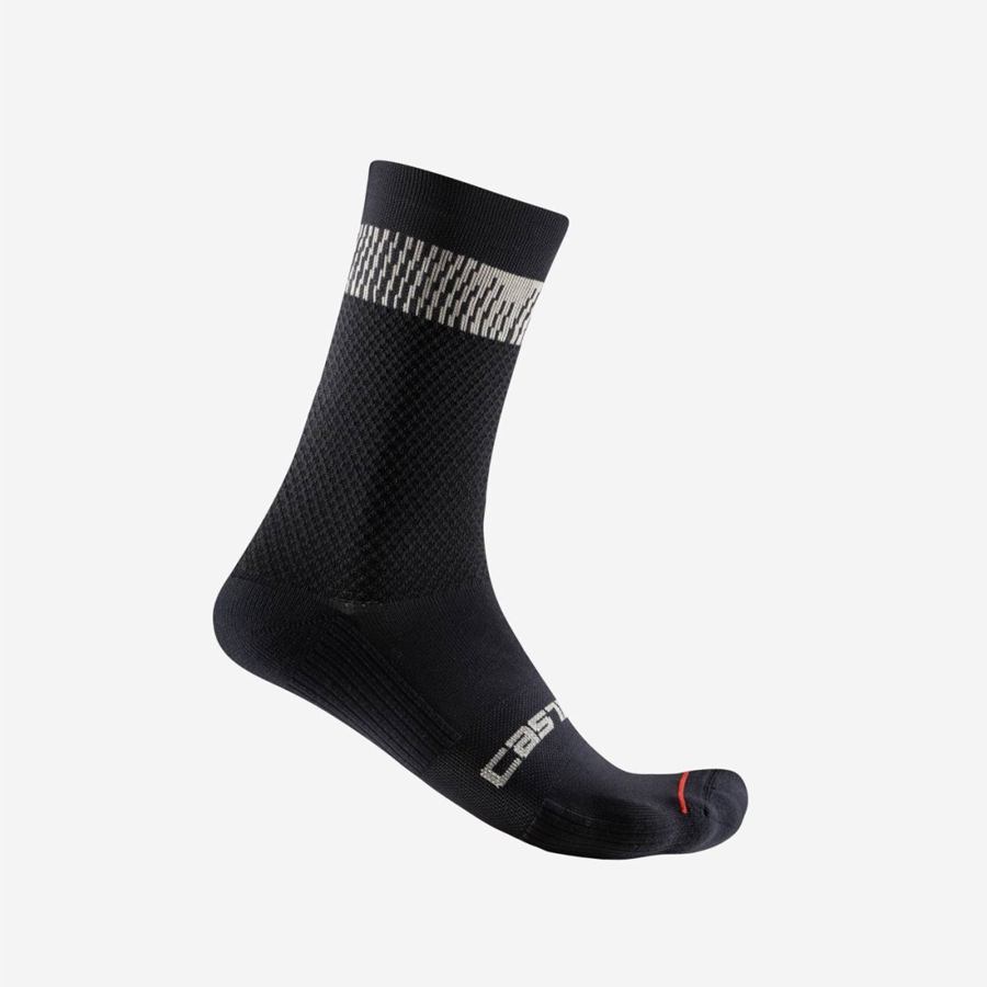 Calcetines Castelli UNLIMITED 18 Hombre Negras Plateadas | 483162-SWK