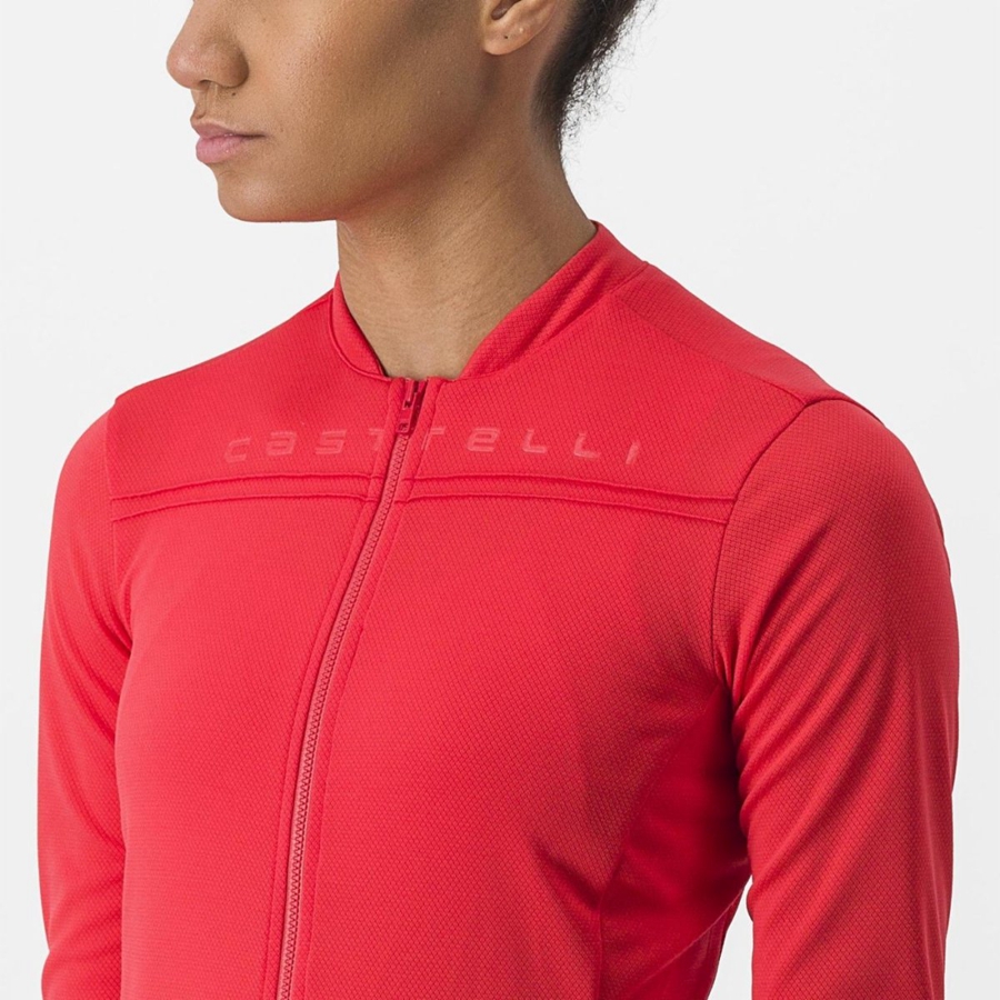 Camiseta Castelli ANIMA 4 LONG SLEEVE Mujer Rojas | 609713-GOI