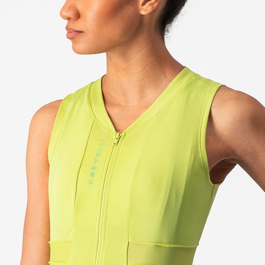 Camiseta Castelli ANIMA 4 SLEEVELESS Mujer Verde Claro | 582490-EOS