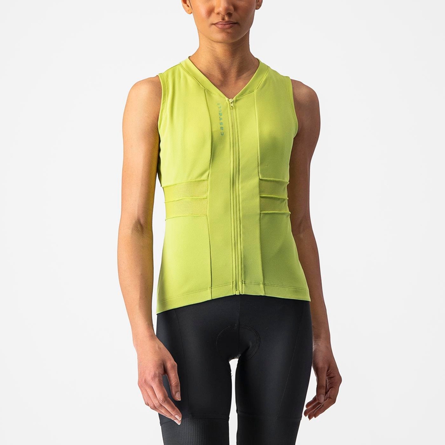 Camiseta Castelli ANIMA 4 SLEEVELESS Mujer Verde Claro | 582490-EOS