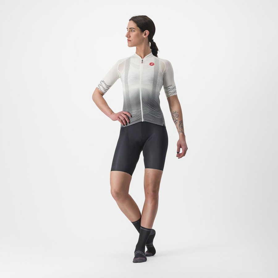 Camiseta Castelli CLIMBER'S 2.0 W Mujer Blancas Verde Oliva | 834097-IGL