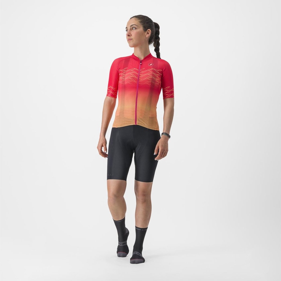 Camiseta Castelli CLIMBER'S 2.0 W Mujer Naranjas | 892316-KTO