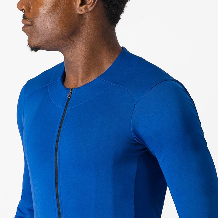 Camiseta Castelli FLY LS Hombre Azules | 806425-OQY