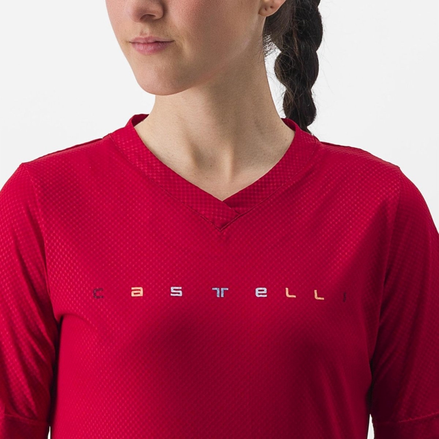 Camiseta Castelli TRAIL TECH 2 W TEE Mujer Rojas Oscuro | 675839-NQK