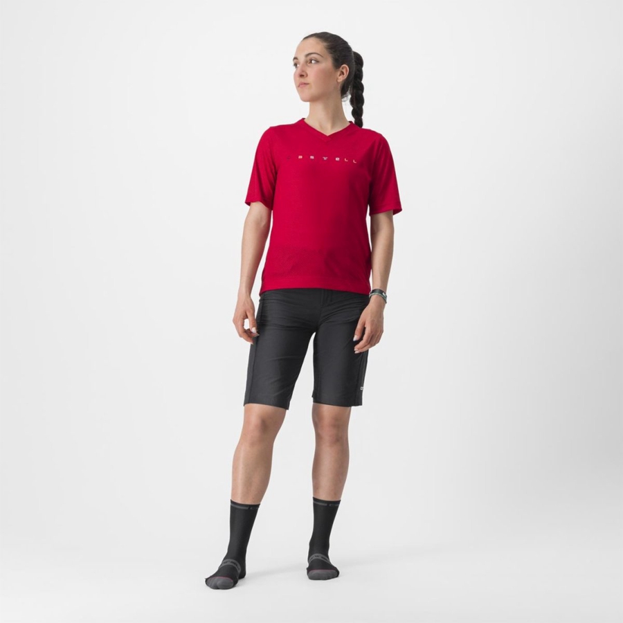 Camiseta Castelli TRAIL TECH 2 W TEE Mujer Rojas Oscuro | 675839-NQK