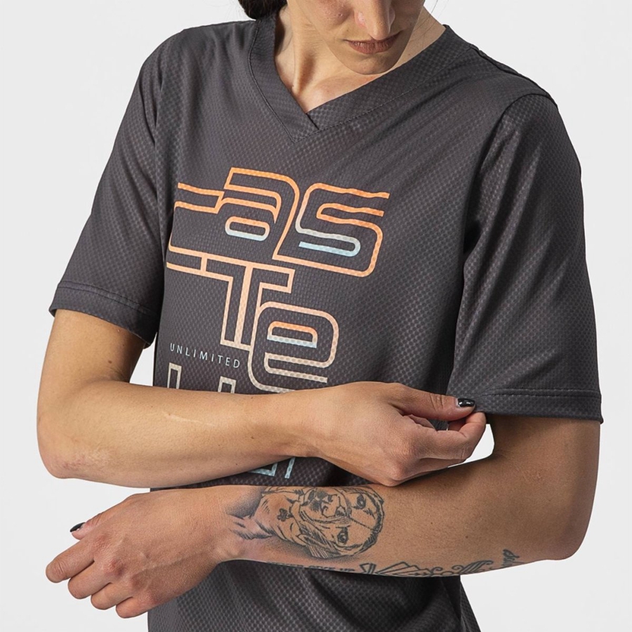 Camiseta Castelli TRAIL TECH W TEE Mujer Gris Oscuro | 245867-SCO