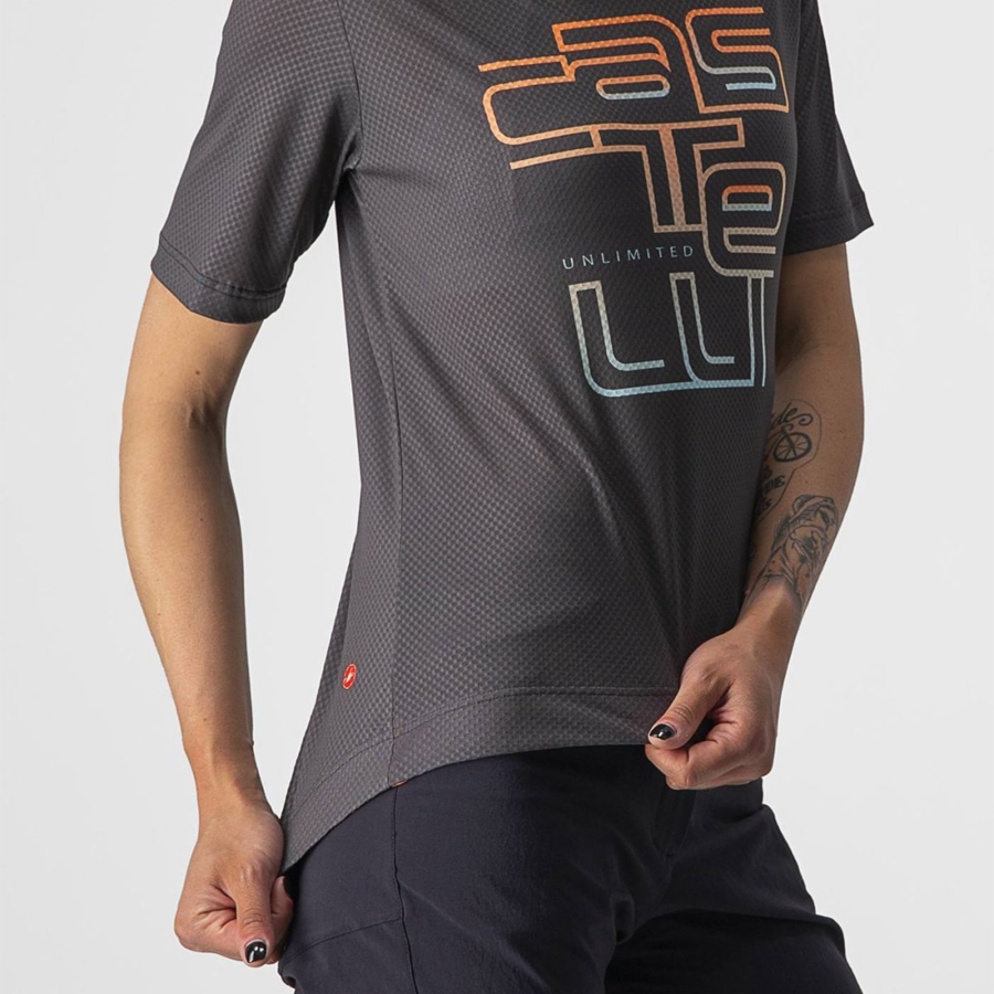 Camiseta Castelli TRAIL TECH W TEE Mujer Gris Oscuro | 245867-SCO