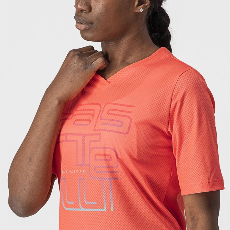 Camiseta Castelli TRAIL TECH W TEE Mujer Coral | 974628-YBS