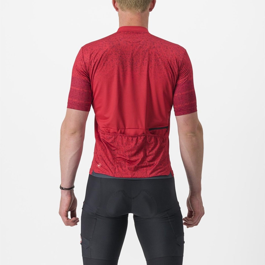 Camiseta Castelli UNLIMITED TERRA Hombre Rojas Oscuro | 376982-MFA