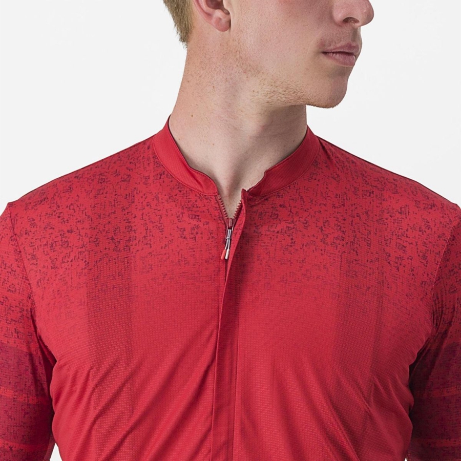 Camiseta Castelli UNLIMITED TERRA Hombre Rojas Oscuro | 376982-MFA