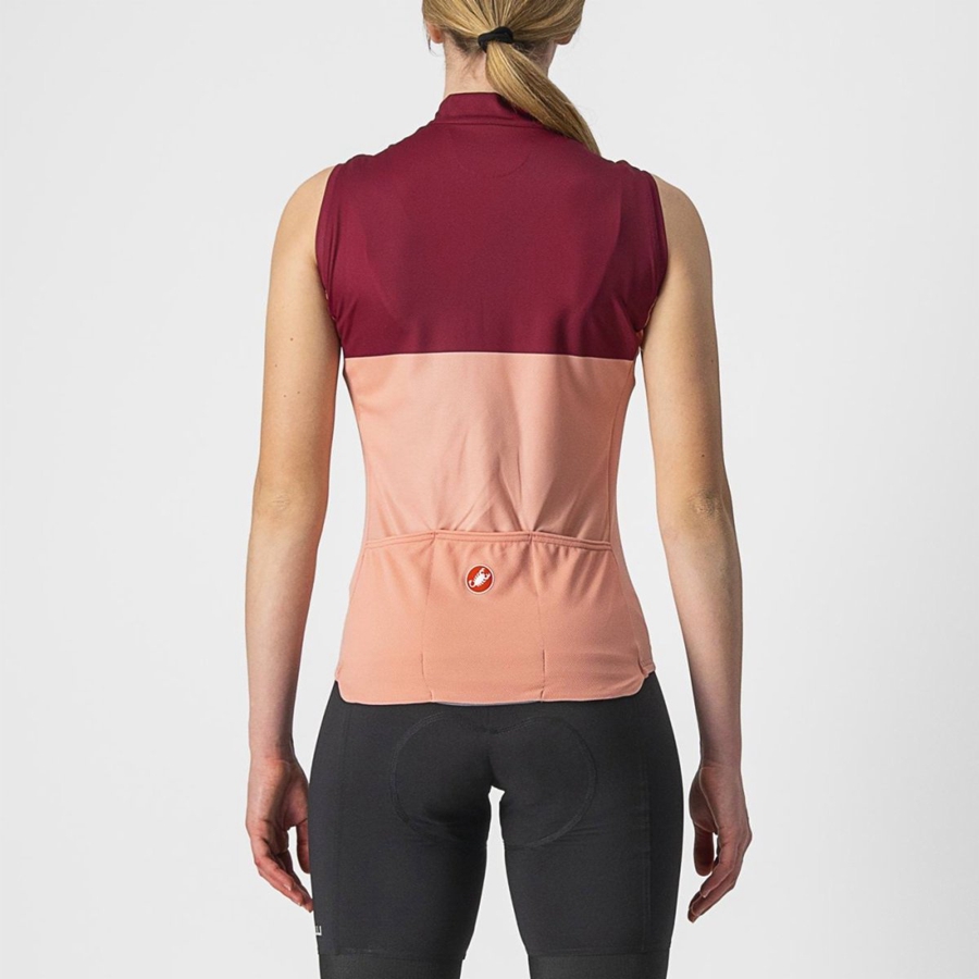 Camiseta Castelli VELOCISSIMA SLEEVELESS Mujer Rosas Burdeos | 470193-VGX