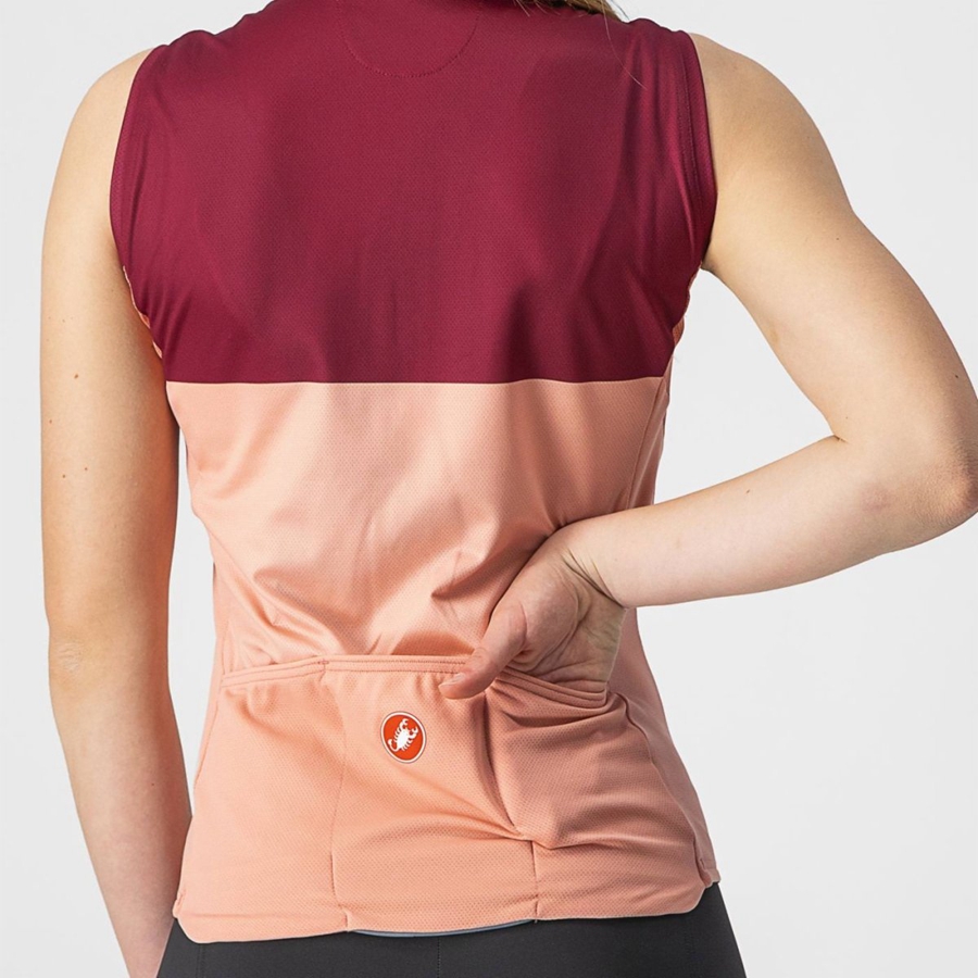 Camiseta Castelli VELOCISSIMA SLEEVELESS Mujer Rosas Burdeos | 470193-VGX