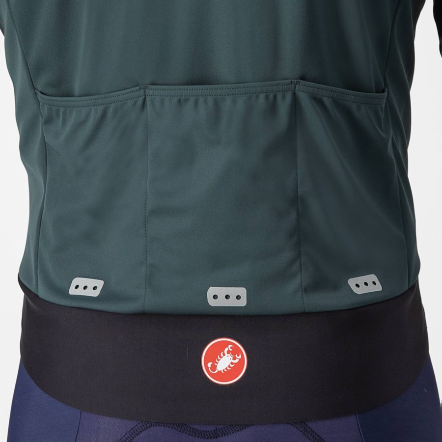 Camperas Castelli ALPHA DOPPIO ROS Hombre Verde Negras | 408129-DPV