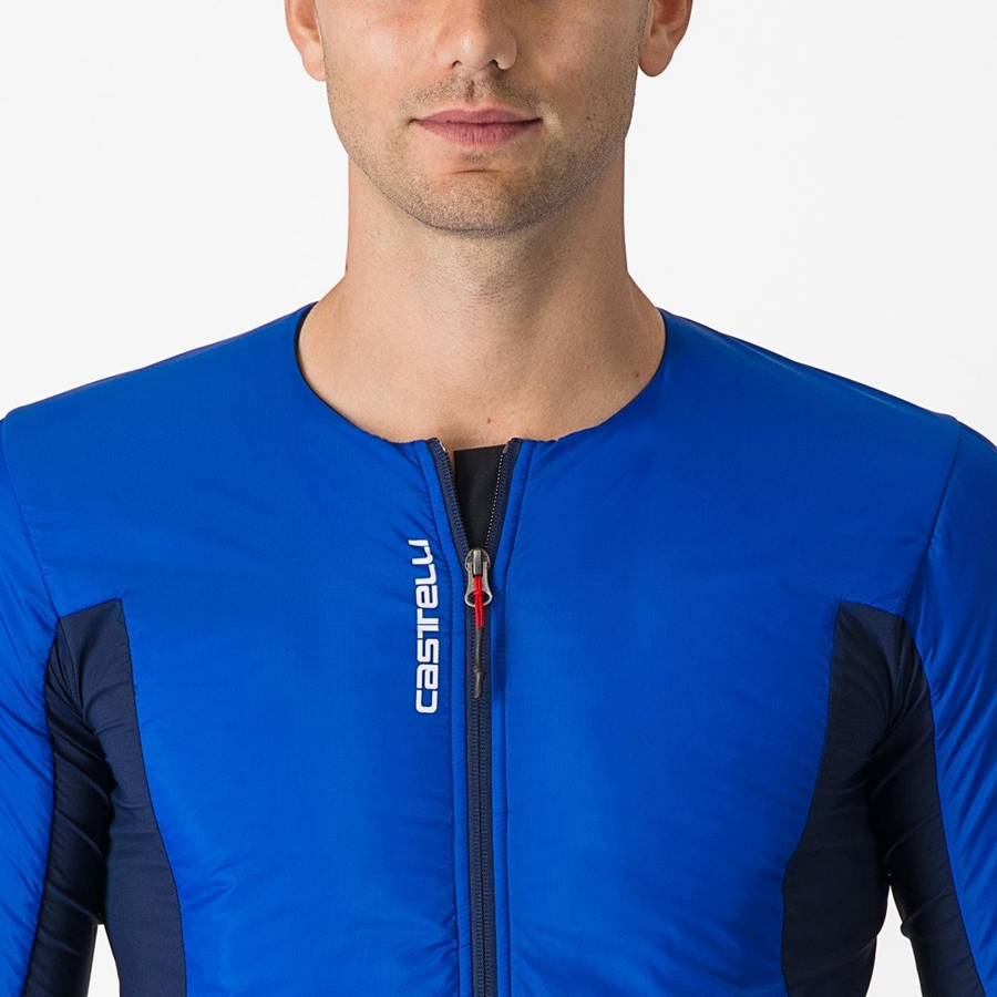 Camperas Castelli FLY JACK-SEY Hombre Azules Azules | 572048-HNJ