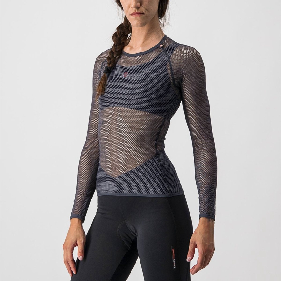 Capa Base Castelli MIRACOLO W LONG SLEEVE Mujer Gris | 103467-NYD