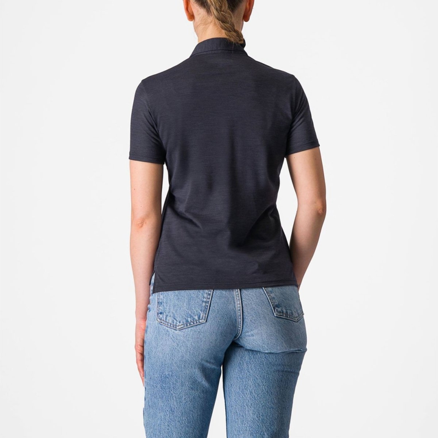 Casual Castelli MERINO W POLO Mujer Negras | 183456-XSG