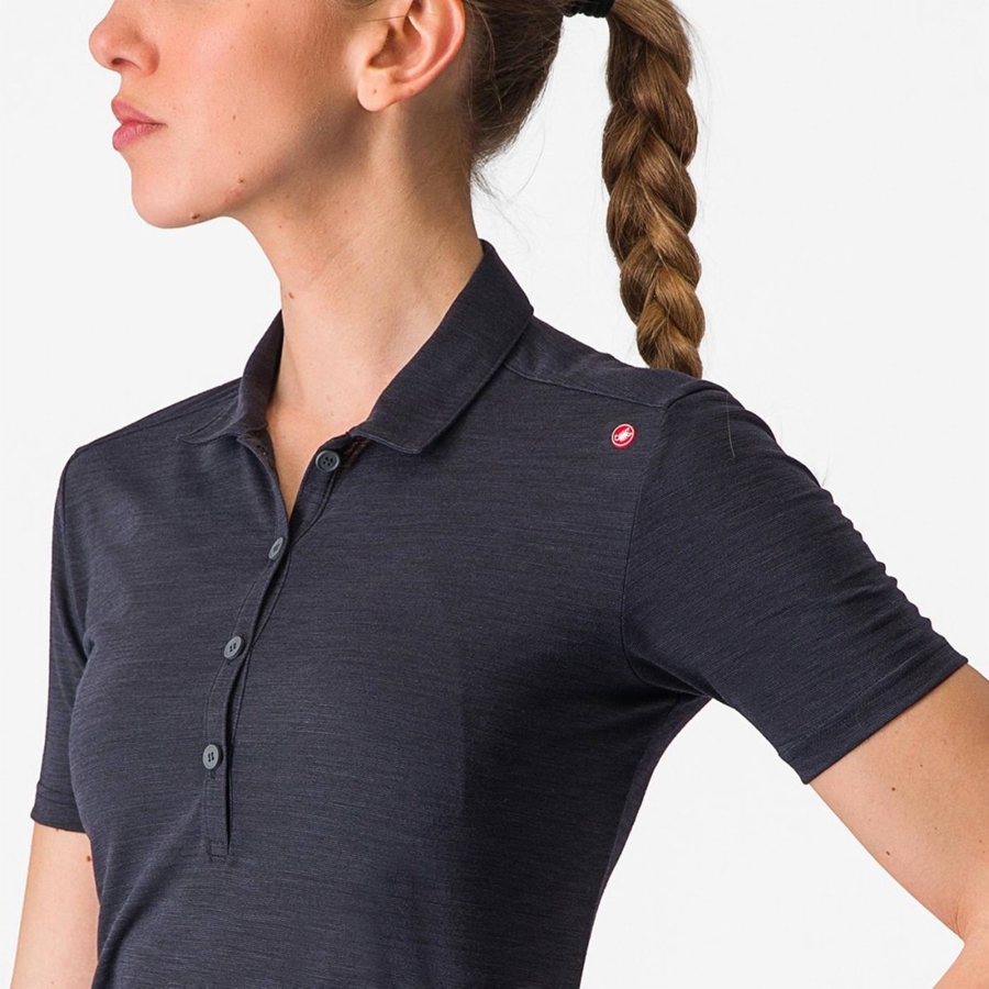 Casual Castelli MERINO W POLO Mujer Negras | 183456-XSG