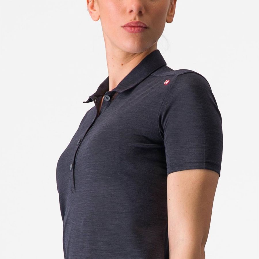 Casual Castelli MERINO W POLO Mujer Negras | 183456-XSG