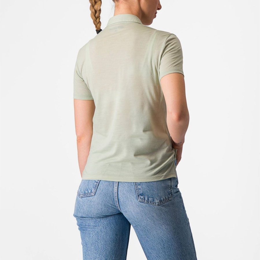 Casual Castelli MERINO W POLO Mujer Verde | 093872-GNX