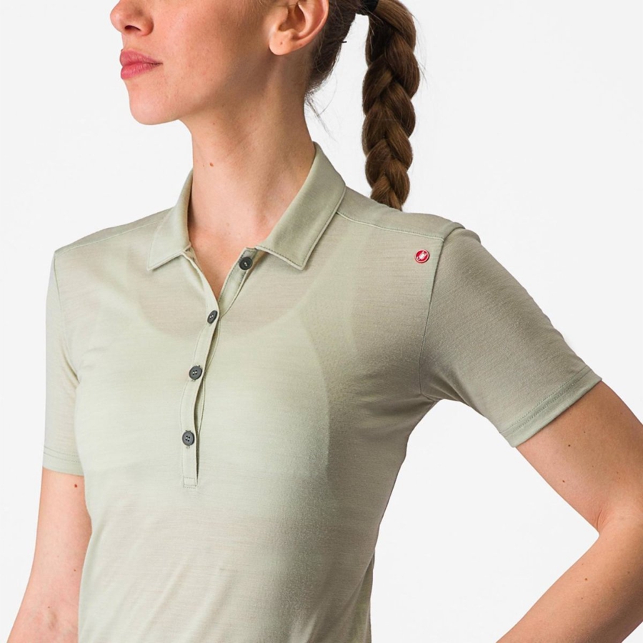 Casual Castelli MERINO W POLO Mujer Verde | 093872-GNX