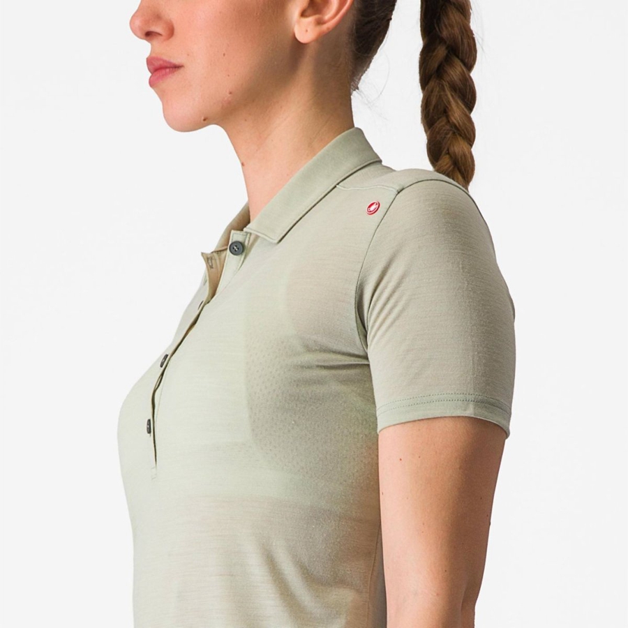 Casual Castelli MERINO W POLO Mujer Verde | 093872-GNX