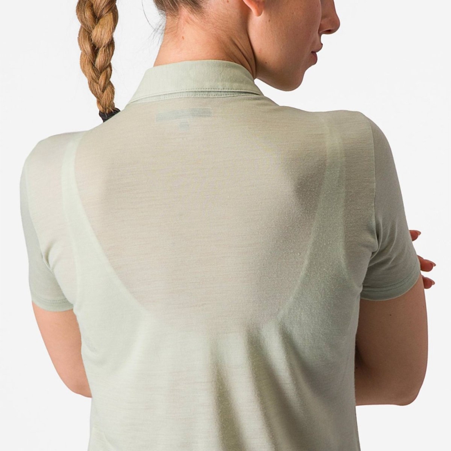 Casual Castelli MERINO W POLO Mujer Verde | 093872-GNX