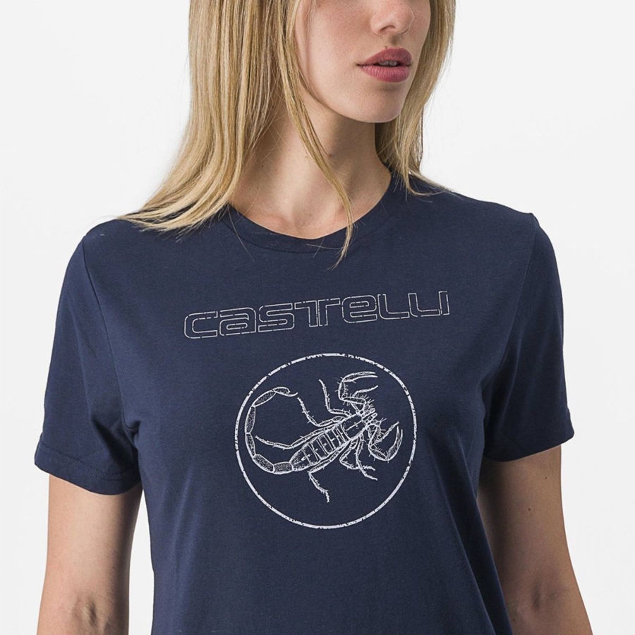 Casual Castelli PEDALARE TEE Mujer Azules | 305291-YGT