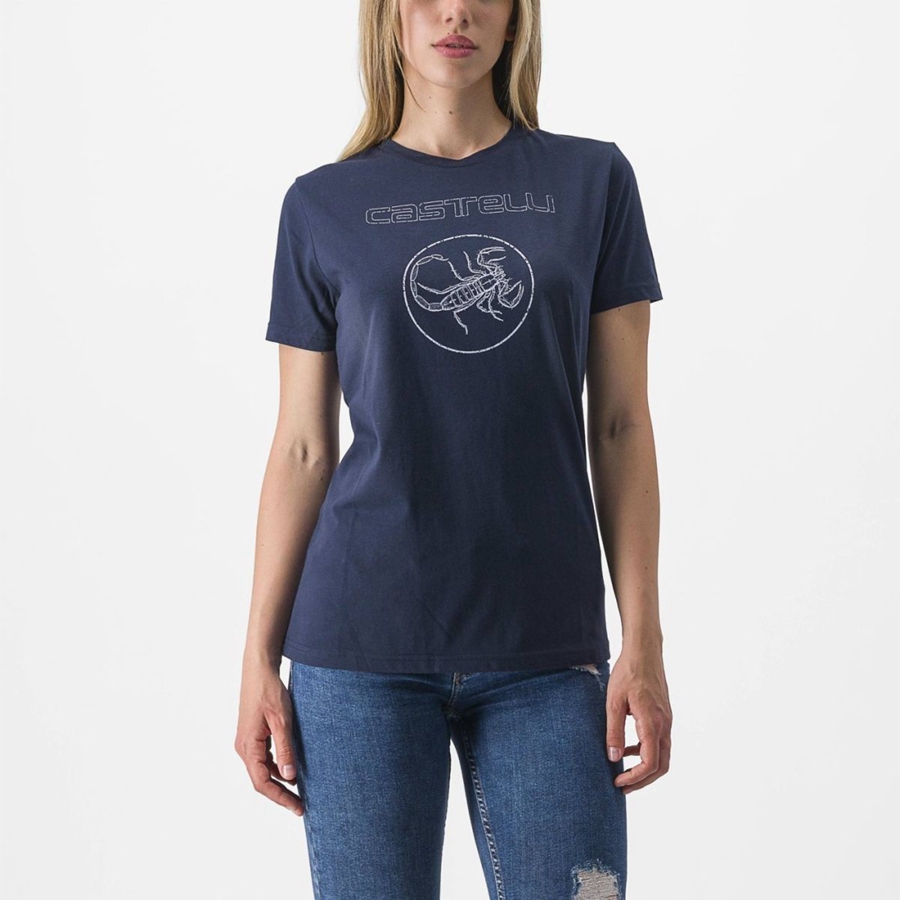 Casual Castelli PEDALARE TEE Mujer Azules | 305291-YGT