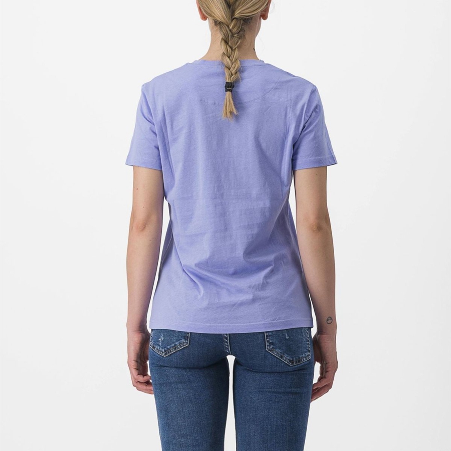 Casual Castelli PEDALARE TEE Mujer Moradas Blancas | 697504-KPE