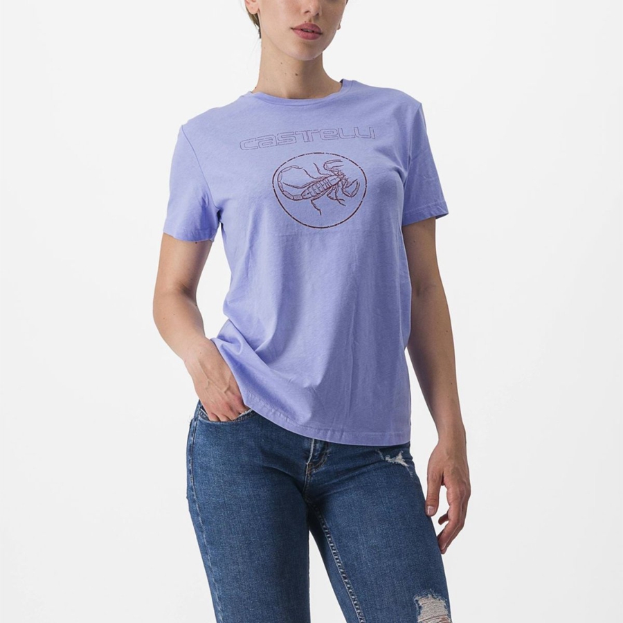 Casual Castelli PEDALARE TEE Mujer Moradas Blancas | 697504-KPE