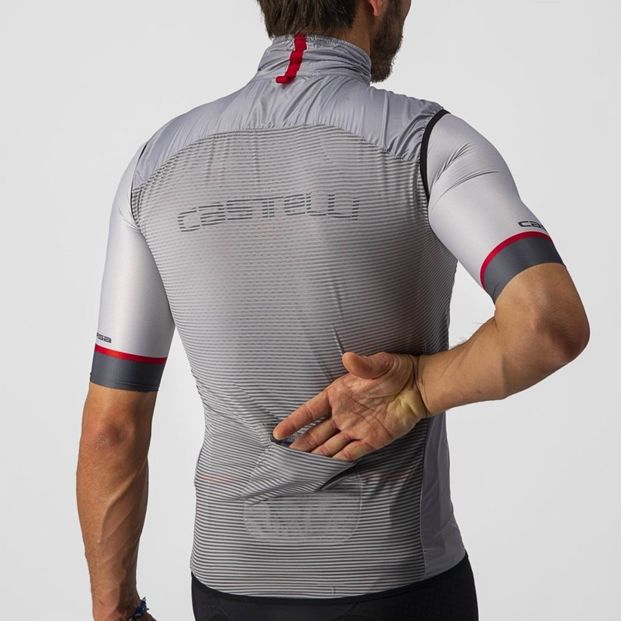 Chaleco Castelli ARIA Hombre Plateadas Gris | 861397-TPW