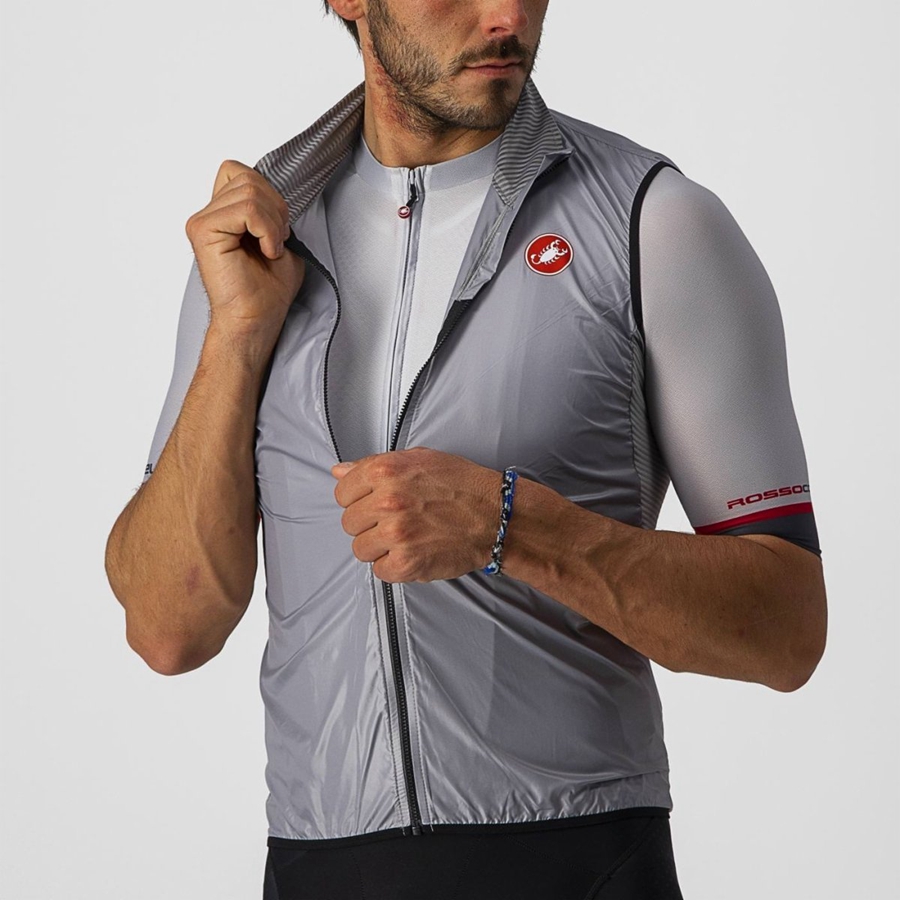 Chaleco Castelli ARIA Hombre Plateadas Gris | 861397-TPW