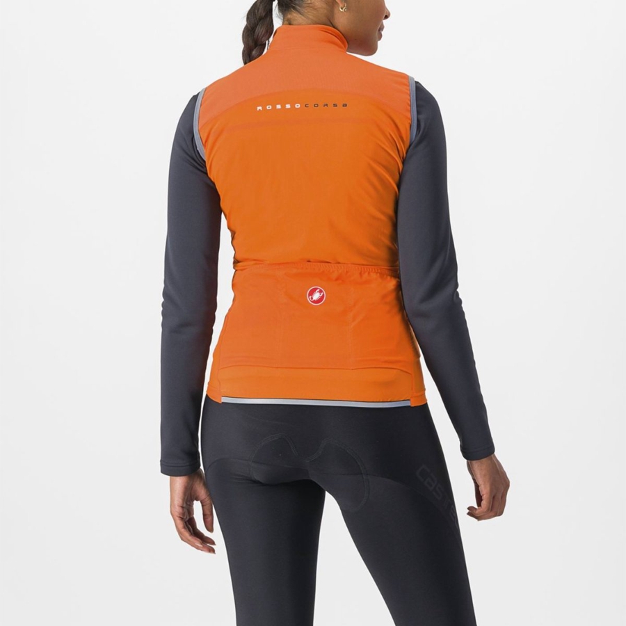 Chaleco Castelli PERFETTO RoS 2 W Mujer Rojas Naranjas | 913284-KZD