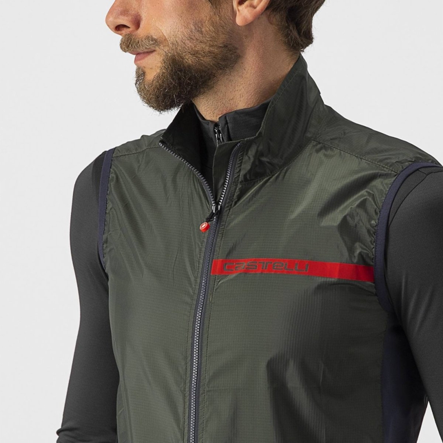 Chaleco Castelli SQUADRA STRETCH Hombre Verde Gris Oscuro | 396105-DUJ