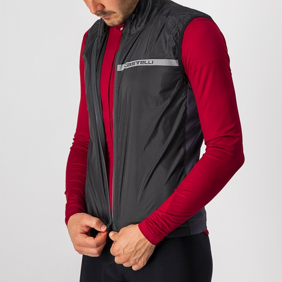 Chaleco Castelli SQUADRA STRETCH Hombre Negras Gris Oscuro | 843172-VON