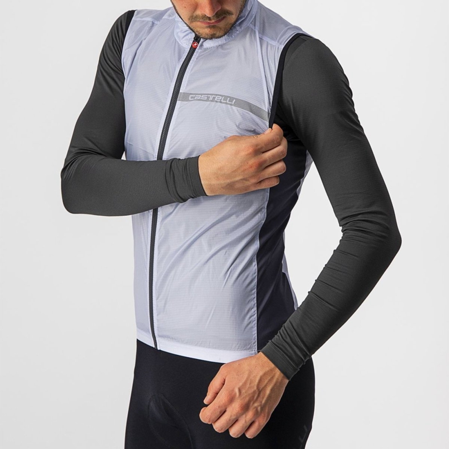 Chaleco Castelli SQUADRA STRETCH Hombre Plateadas Gris Gris Oscuro | 847951-XNF